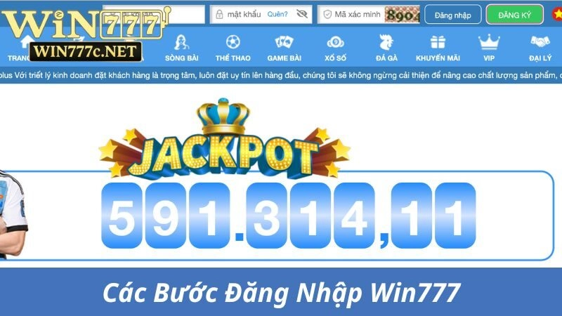 Các bước đăng nhập Win777