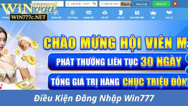 Điều kiện đăng nhập Win777
