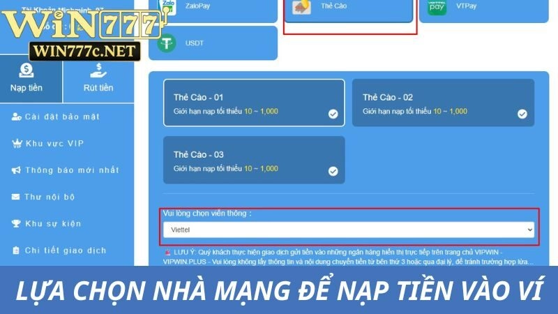 Lựa chọn hình thức quét mã QR qua ngân hàng